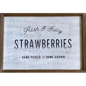 Collins Fresh Juicy Strawberries Wood Wall Decor Sign Hand Picked Home Grown
